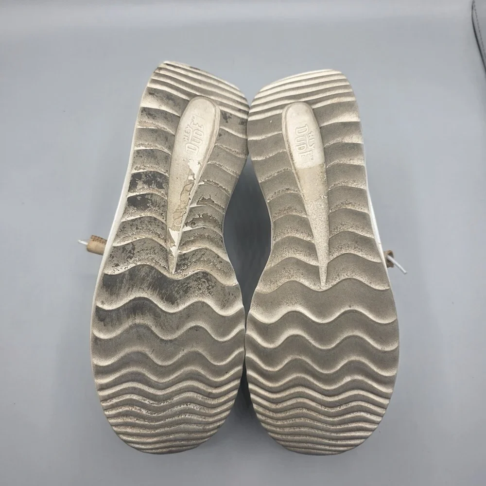 Hey Dude Wendy Peak Shoes Womens 7 Beige Platform‎ Woven Loafer Slip On